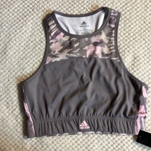 Adidas sports bra size Large NWT pink and lavender